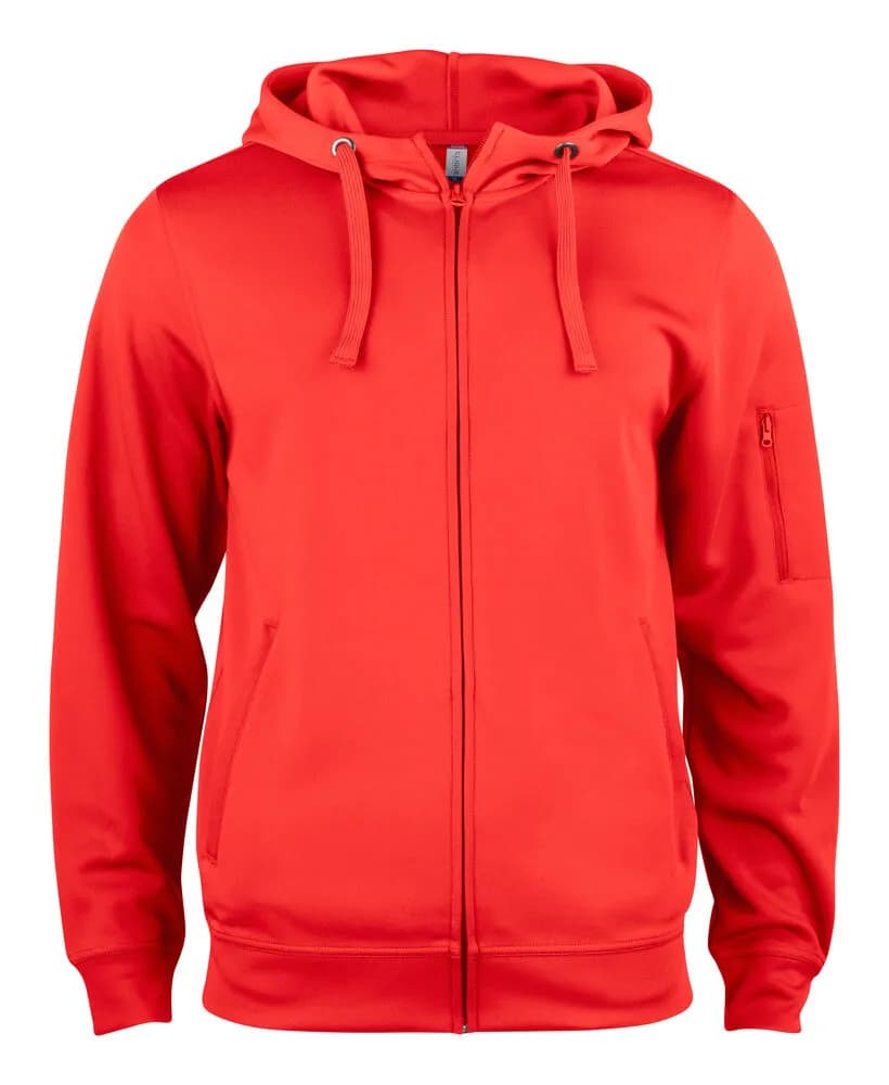 Basic Active Hoody Full Zip - Red