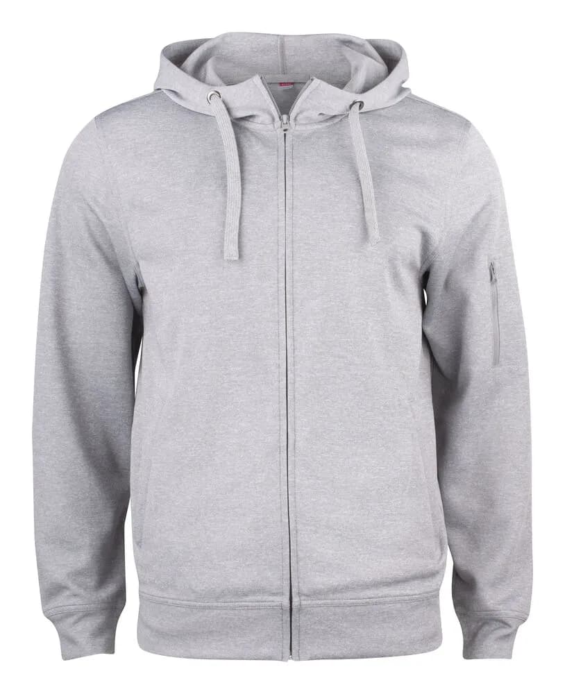 Basic Active Hoody Full Zip - Grey Melange