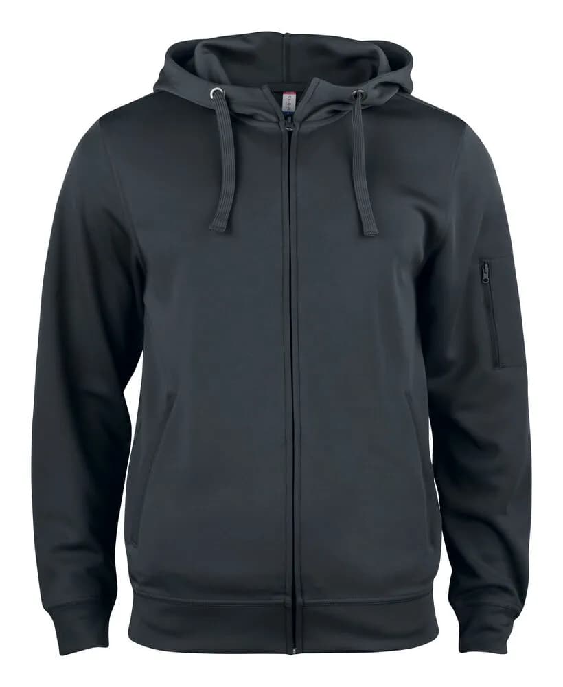 Basic Active Hoody Full Zip - Black
