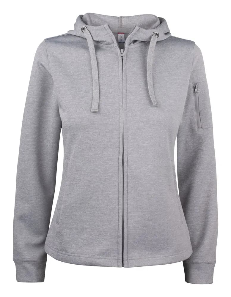 Basic Active Hoody Full Zip Women - Grey Melange