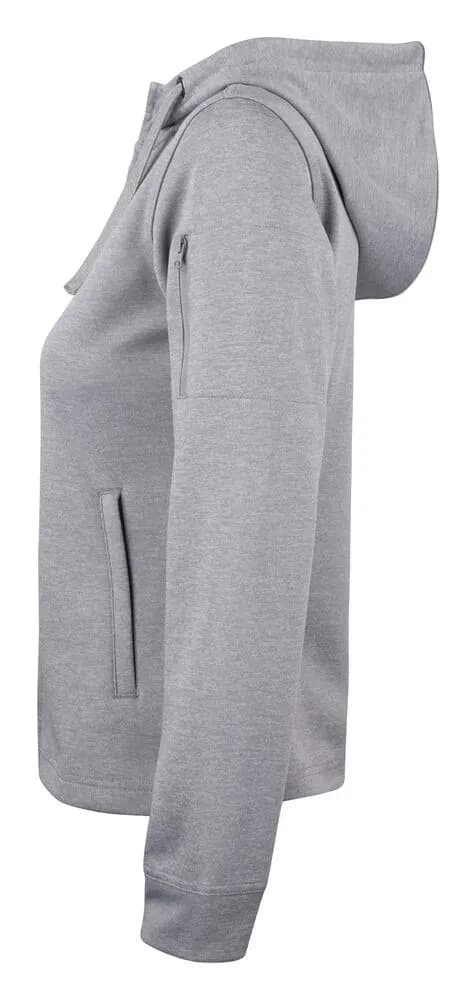 Basic Active Hoody Full Zip Women - Grey Melange