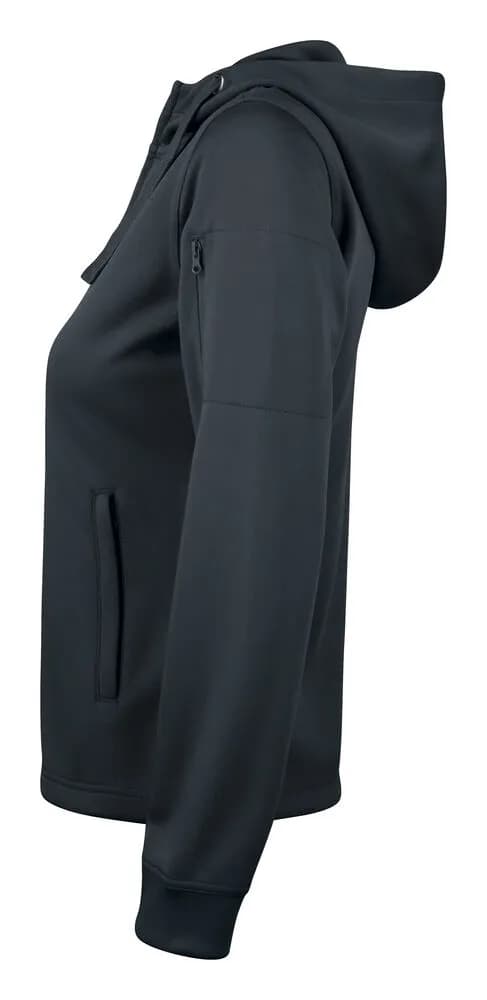 Basic Active Hoody Full Zip Women - Black