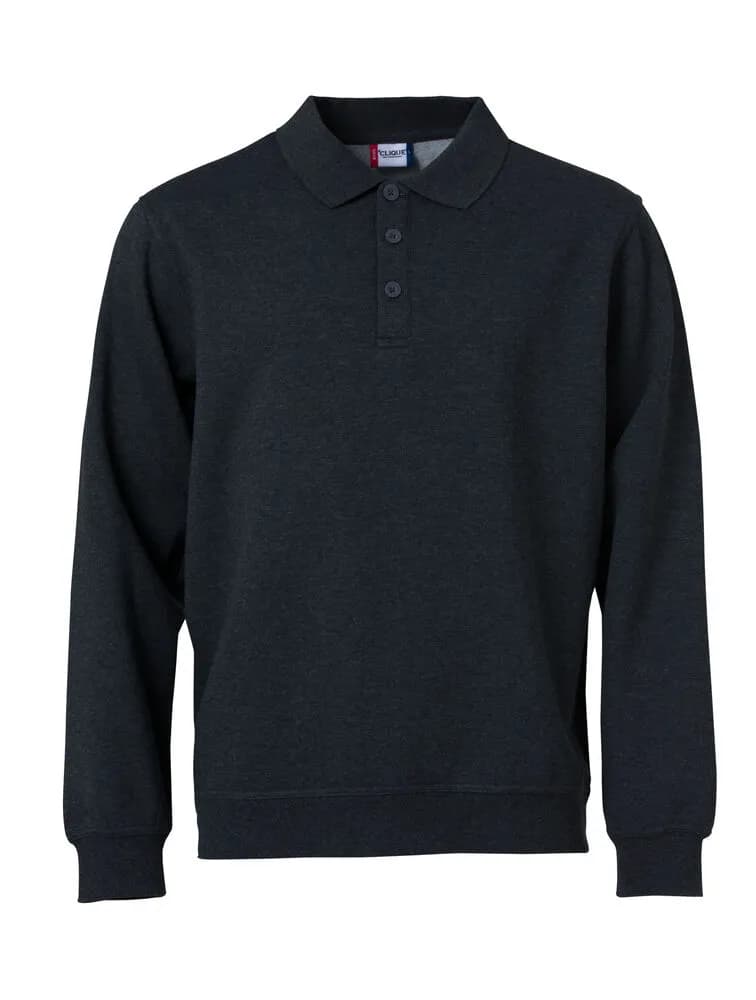 Basic Polo Sweater - Anthracite Melange