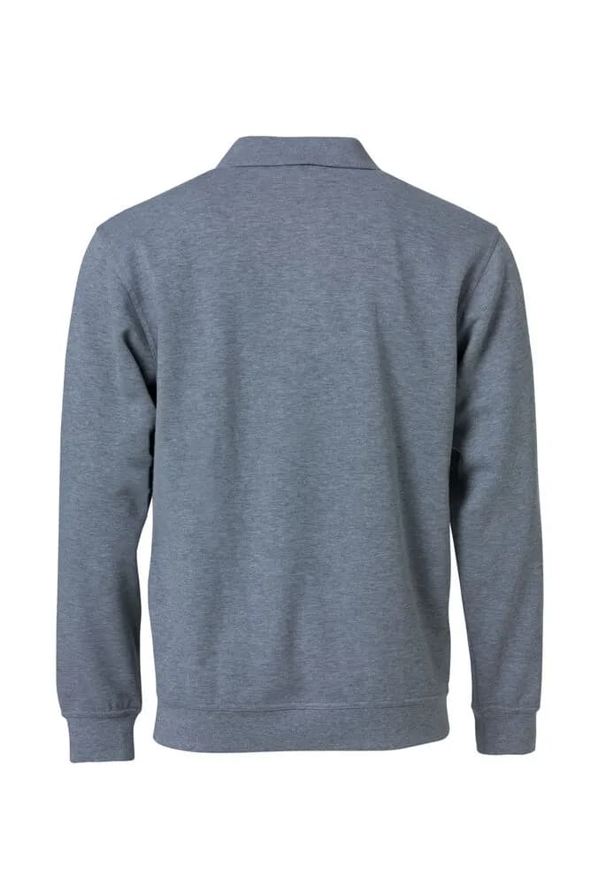 Basic Polo Sweater - Grey Melange