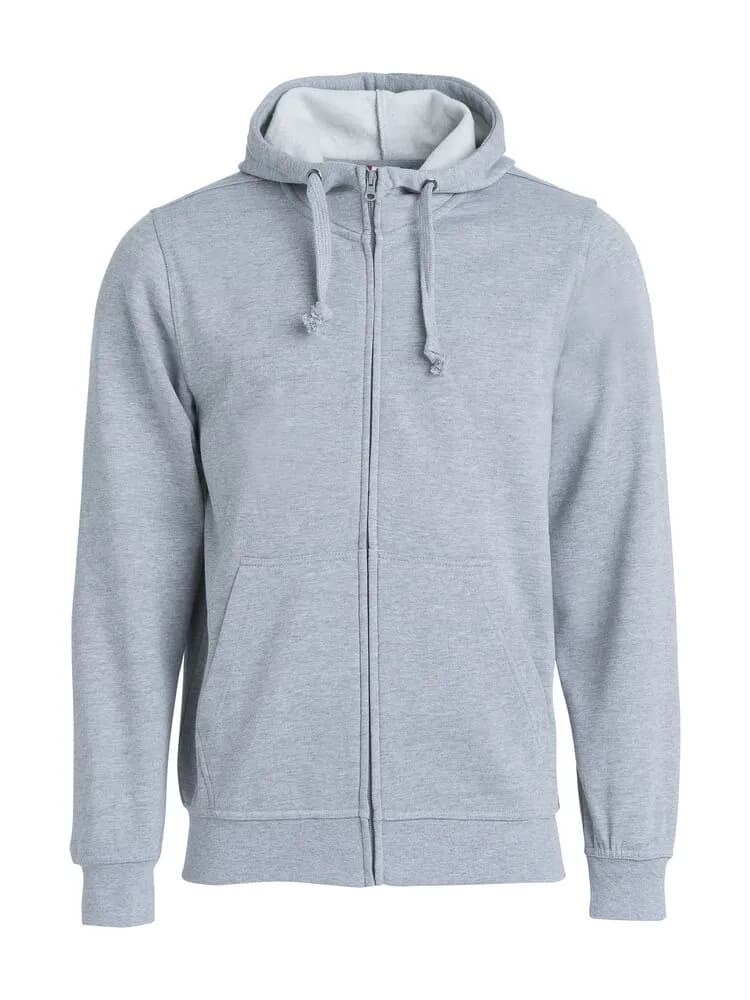 Basic Hoody Full Zip - Grey Melange