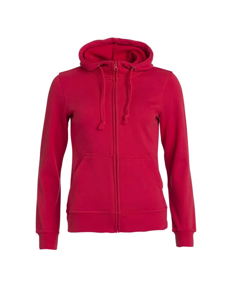 Basic Hoody Full Zip Women - Red