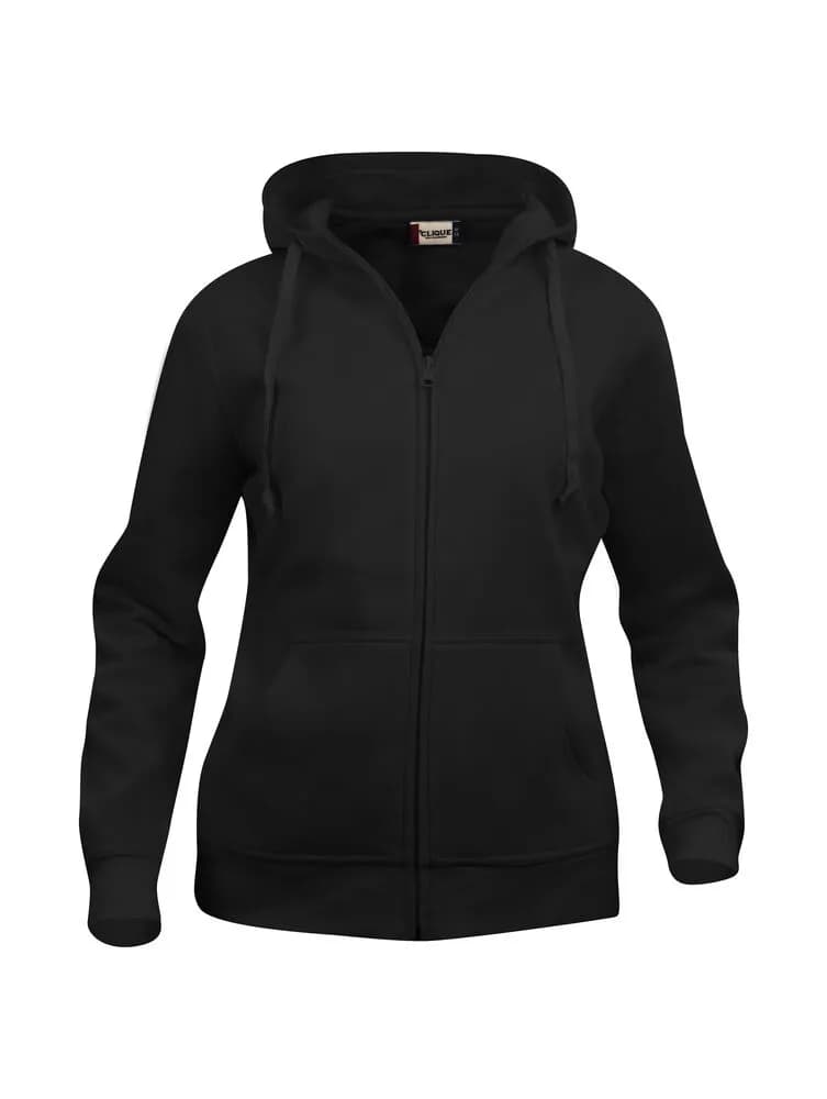 Basic Hoody Full Zip Women - Black