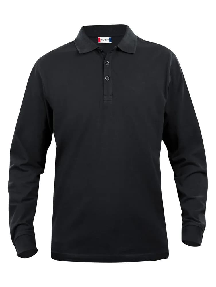 Basic Polo L/S Junior - Black
