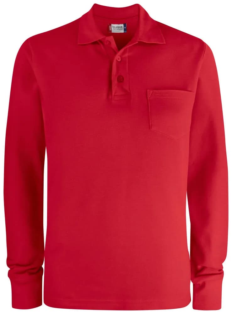 Basic Polo Pocket L/S - Red