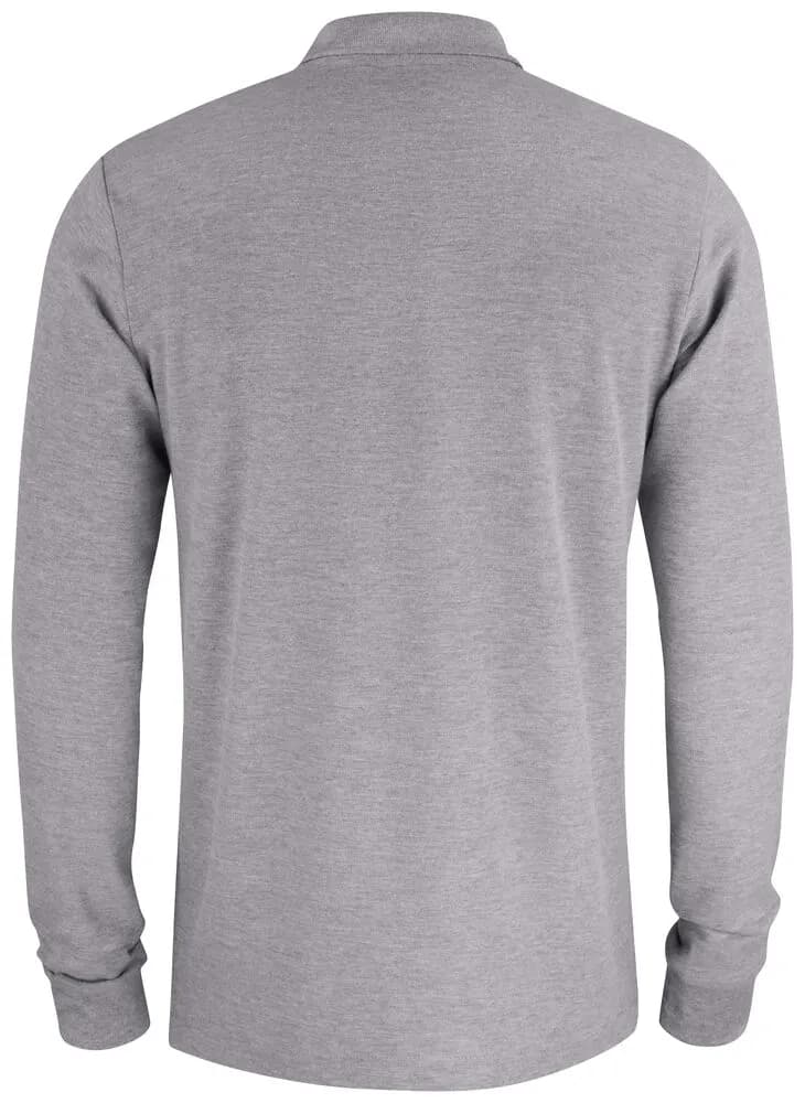 Basic Polo Pocket L/S - Grey Melange