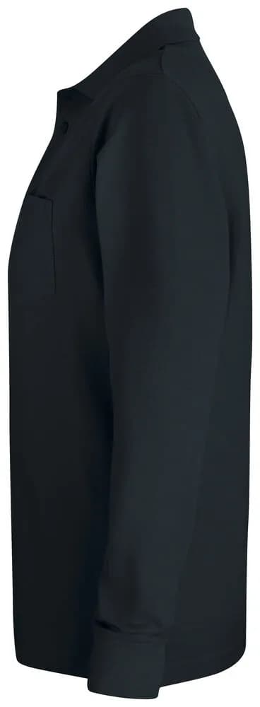 Basic Polo Pocket L/S - Black