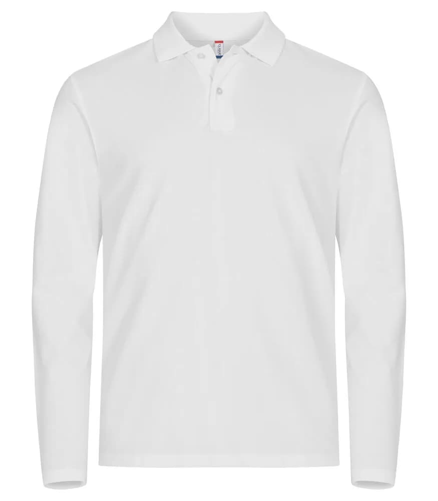 Stretch Premium Polo L/S - White