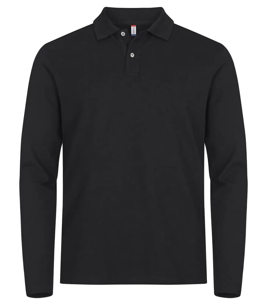 Stretch Premium Polo L/S - Black