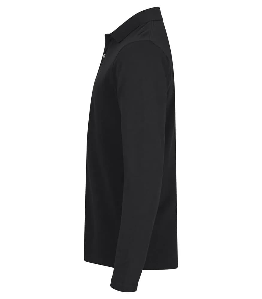 Stretch Premium Polo L/S - Black