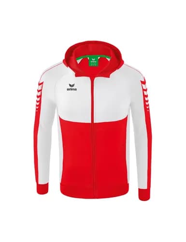 Six Wings Trainingsjacke mit Kapuze - Kinder - rot/weiß