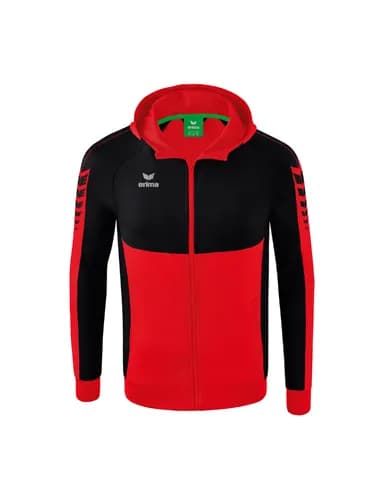 Six Wings Trainingsjacke mit Kapuze - Kinder - rot/schwarz