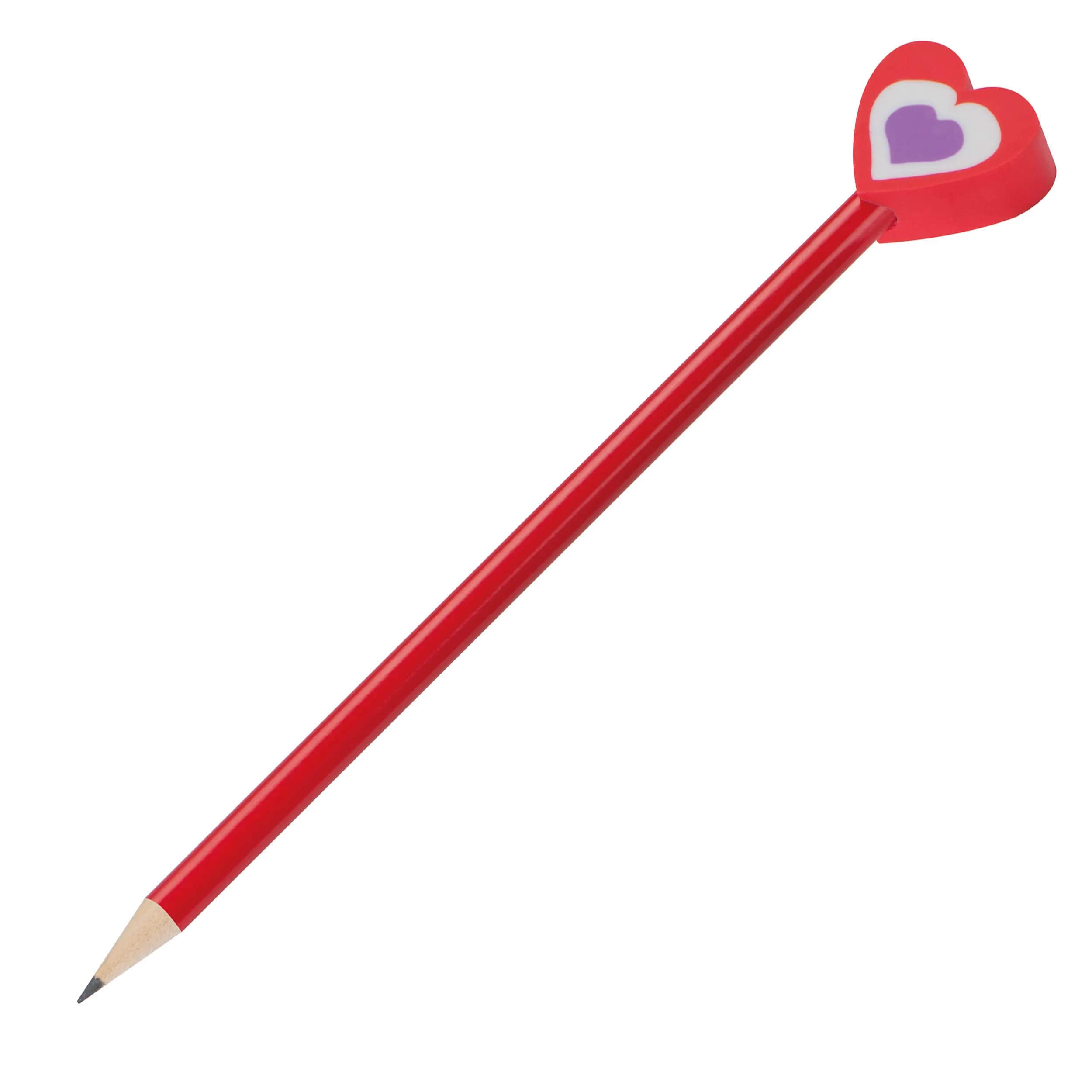 Holzbleistift mit Radiergummiaufsatz GERTRUDA - rot