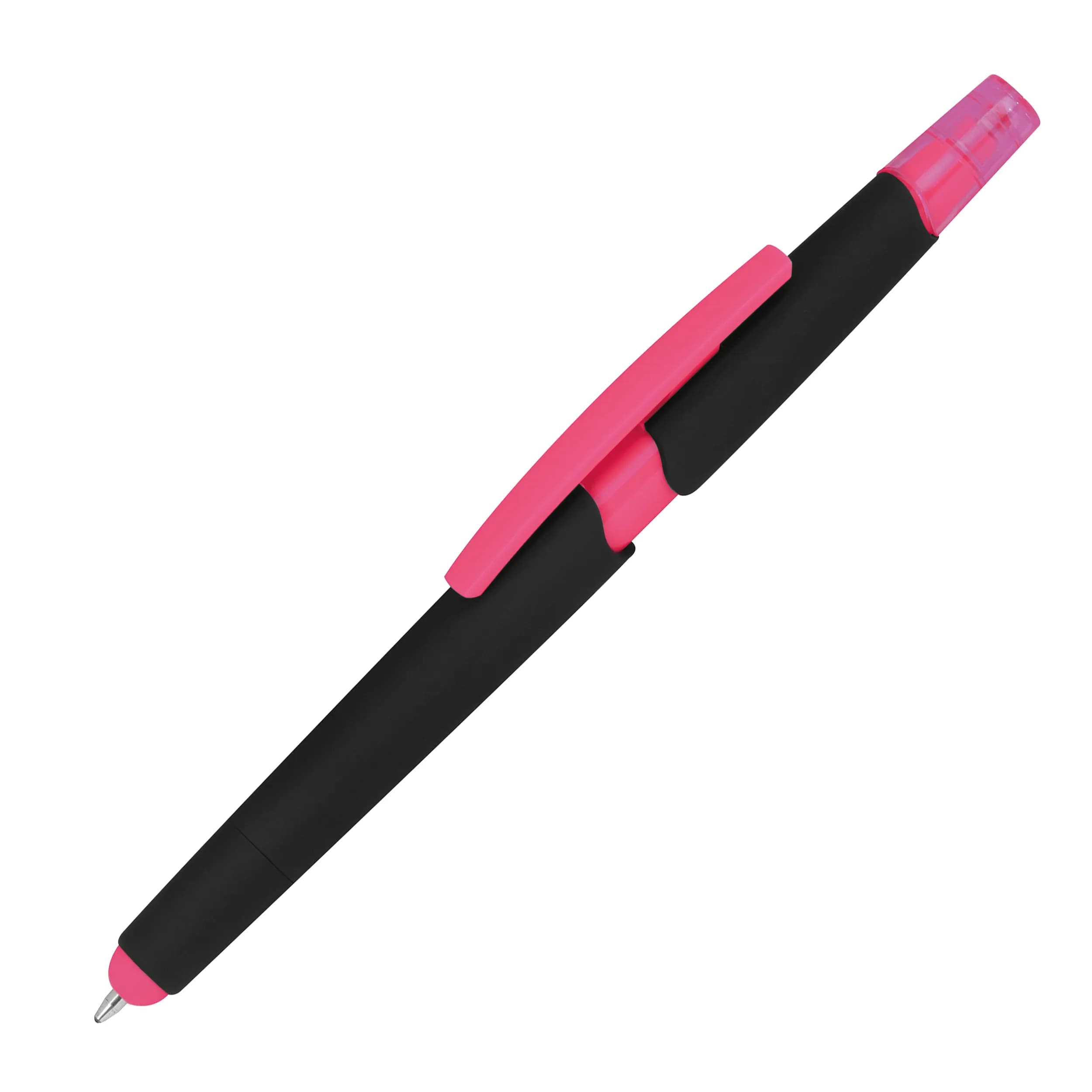 Kugelschreiber mit Textmarker und Touchfunktion EMMETT - pink