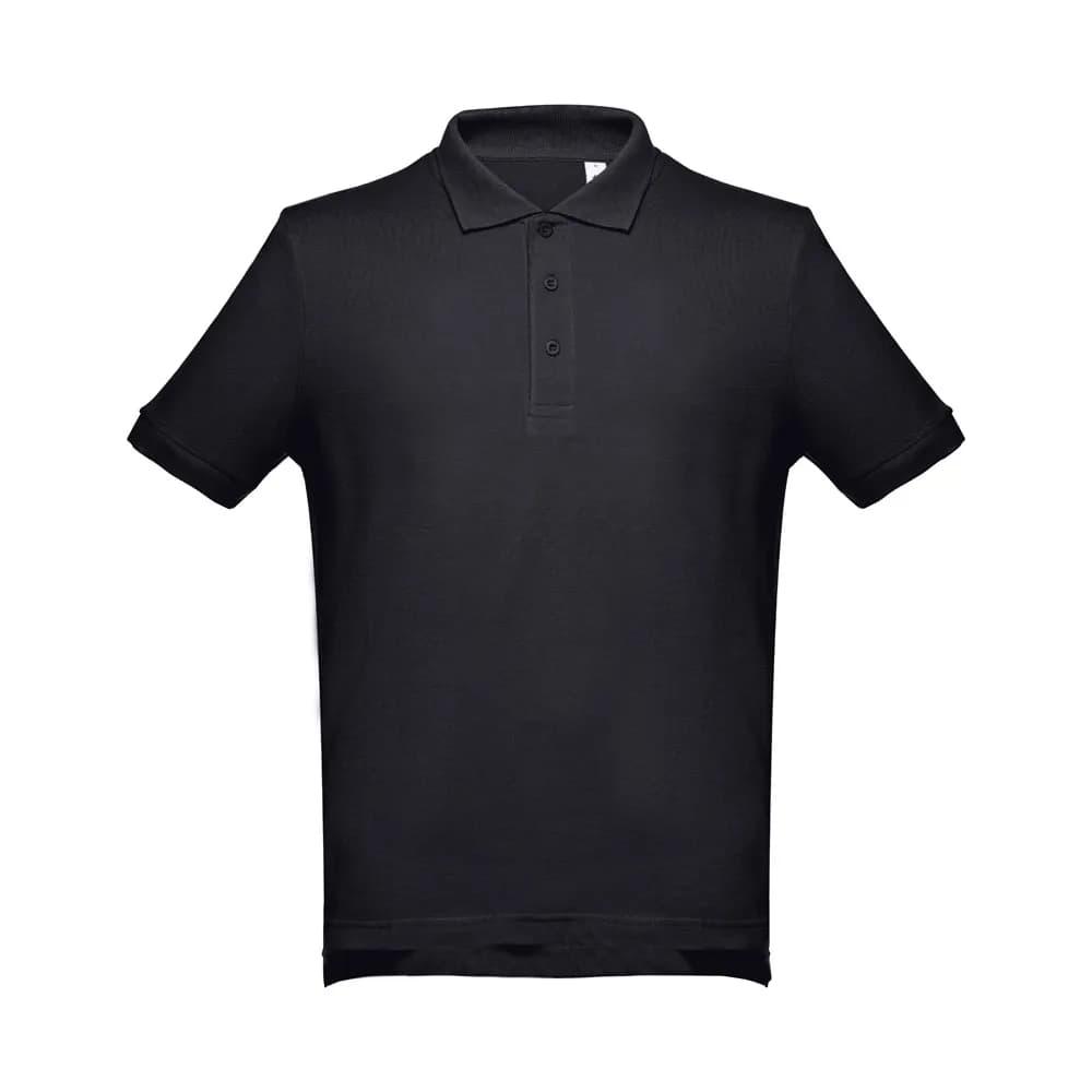 Kurzarm-Poloshirt aus Baumwolle für Herren - THC ADAM II - Schwarz