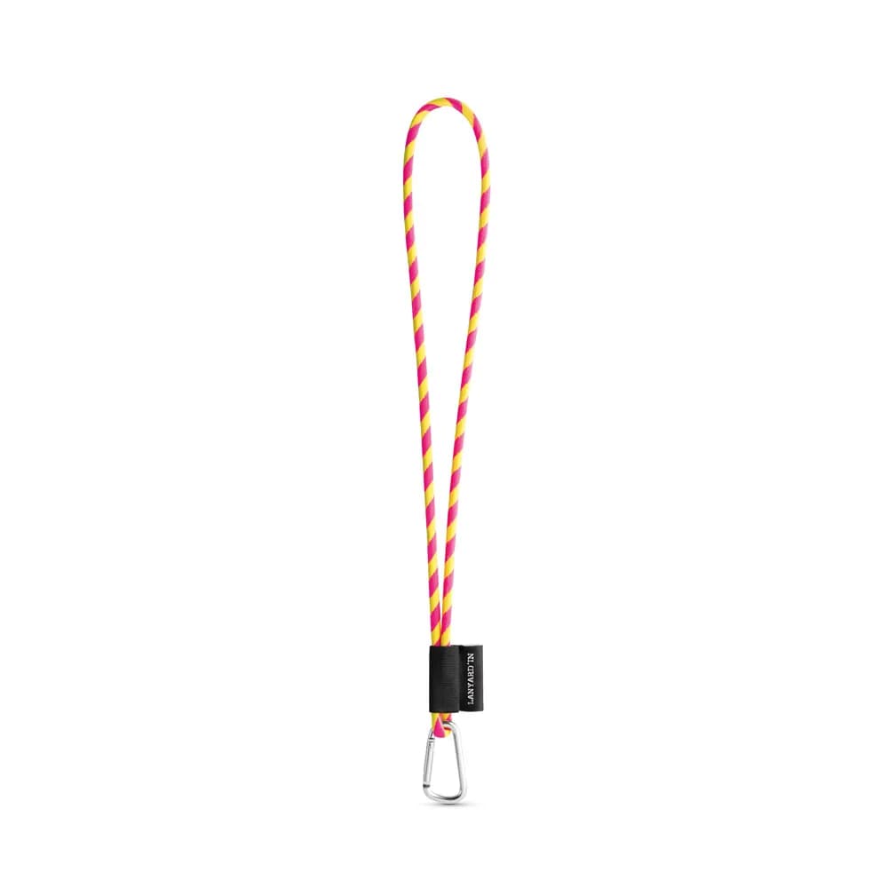 SET Lanyard NAUTIC Long (Ø 5 mm) mit 55 mm D-förmigem Karabiner - Neon Gelb