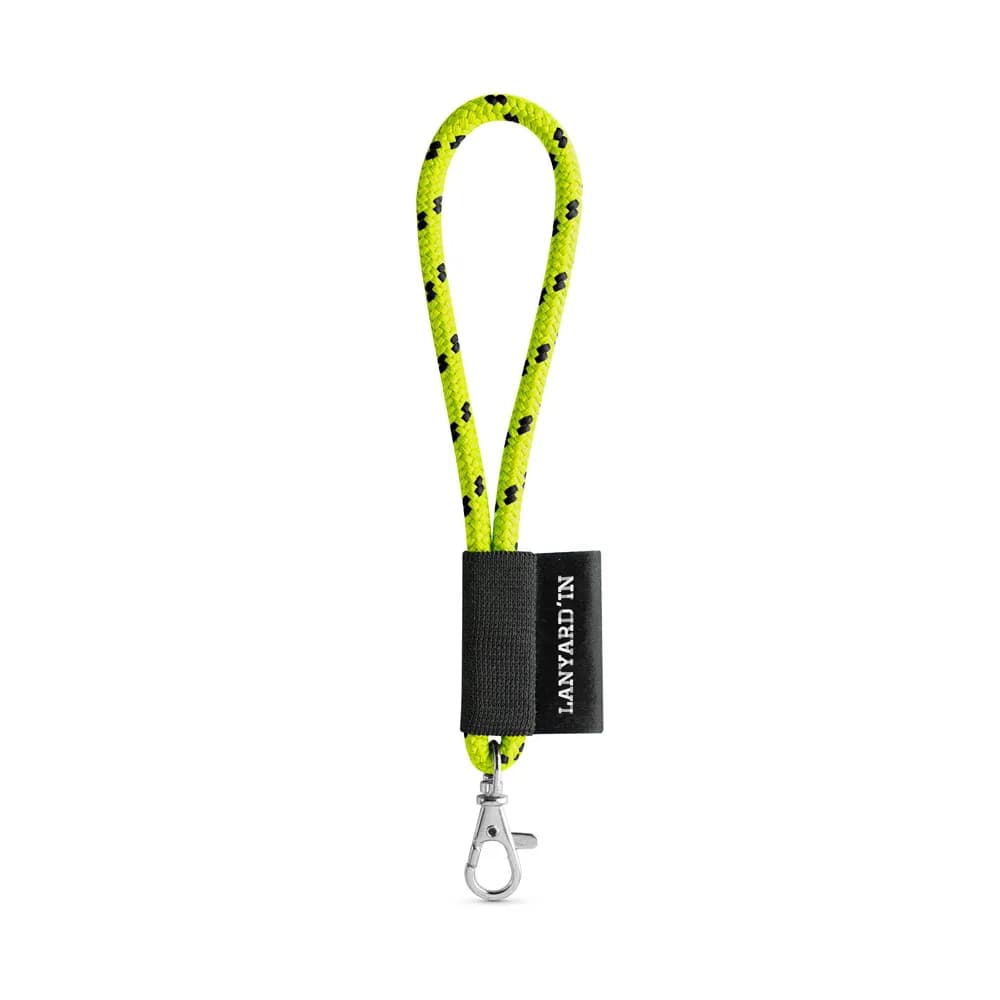 SET Lanyard NAUTIC Short (Ø 5 mm) mit 9 mm Schnapperkarabiner - Neon Gelb