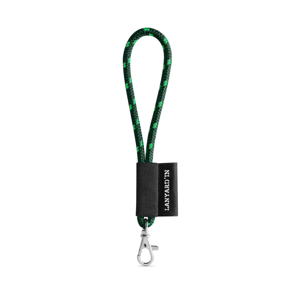 SET Lanyard NAUTIC Short (Ø 5 mm) mit 9 mm Schnapperkarabiner - Dunkelgrün