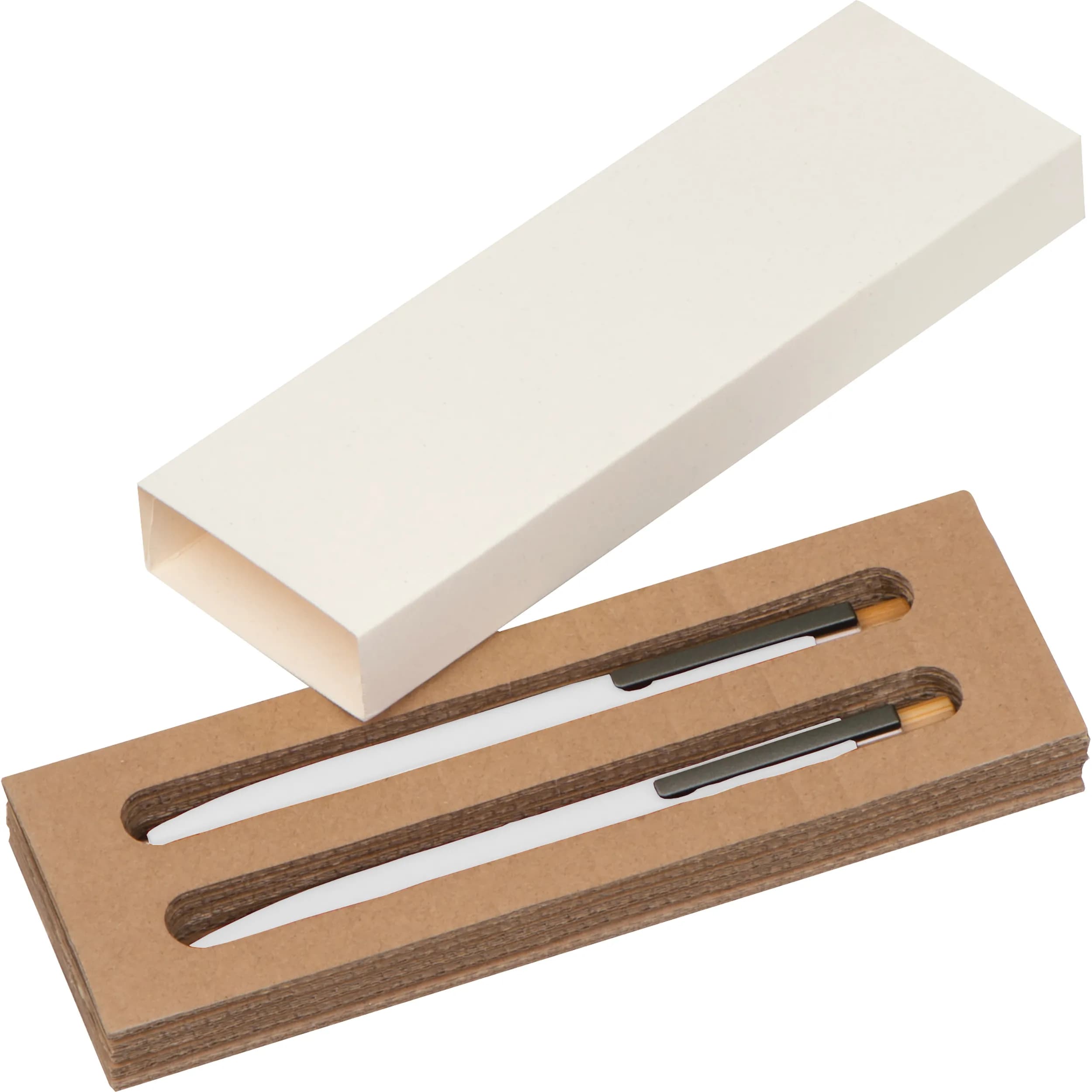 Schreibset aus recyceltem Aluminium SIEGFRIED - weiss