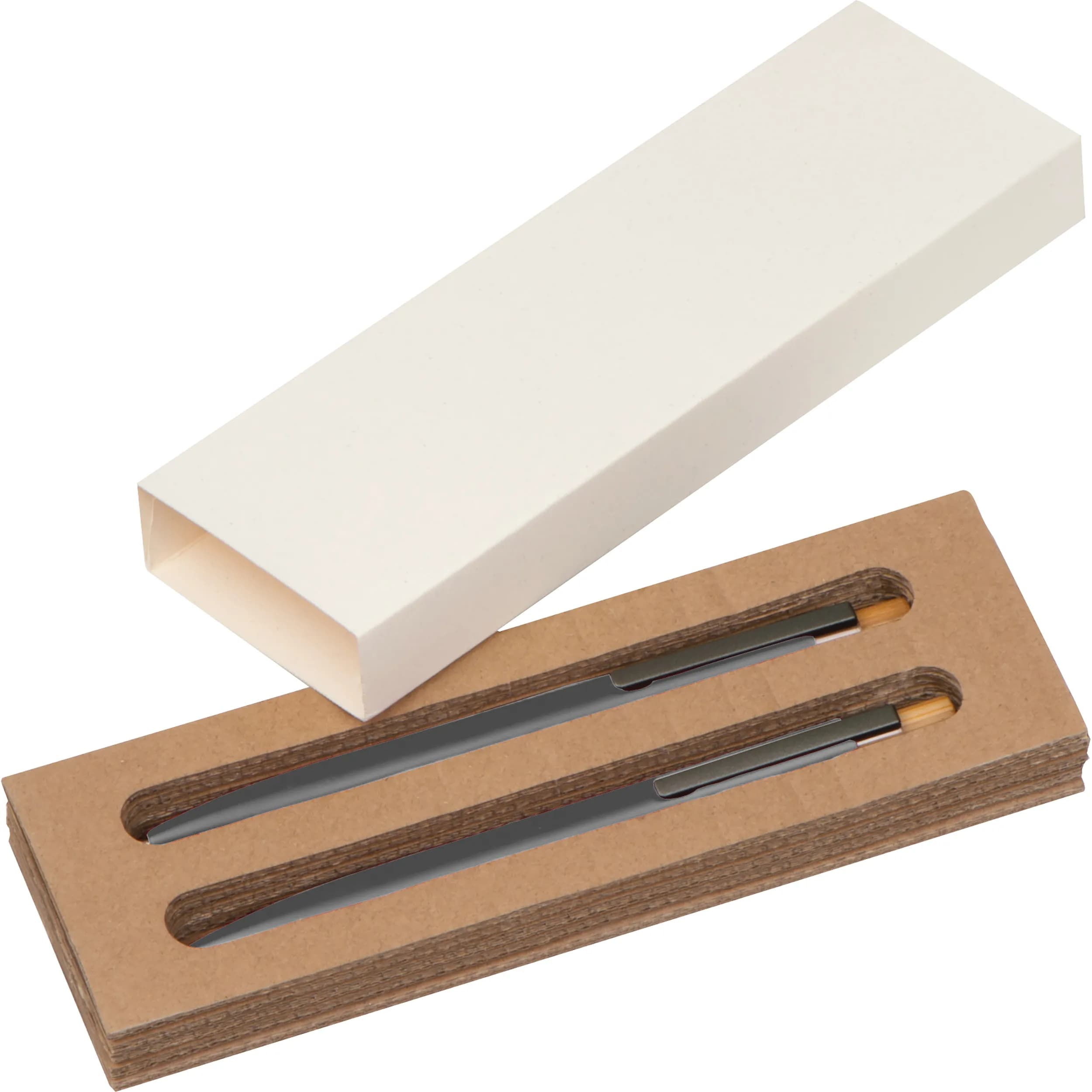 Schreibset aus recyceltem Aluminium SIEGFRIED - anthrazit