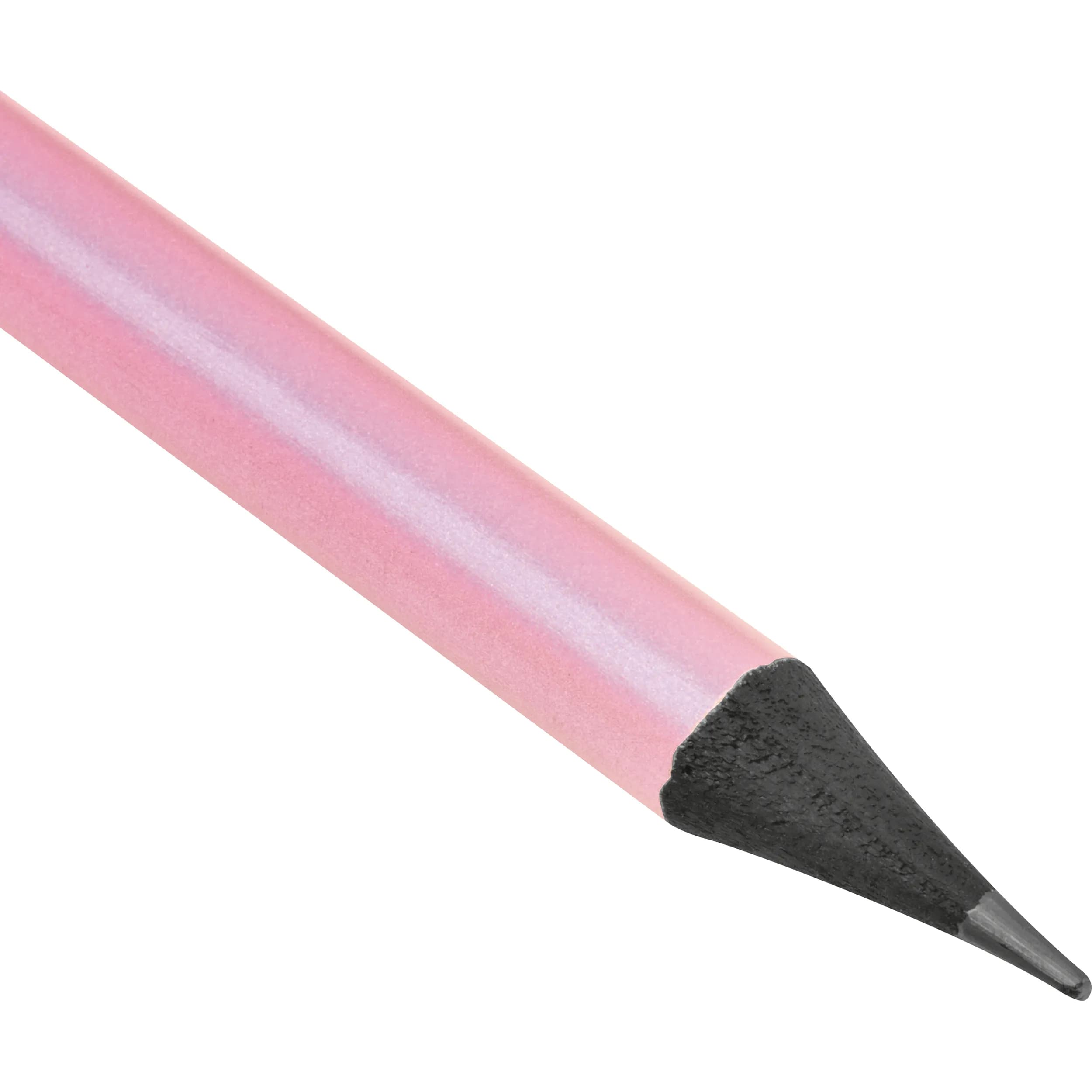 Bleistift mit Radiergummi in Metallic-Farben JAMES - pink
