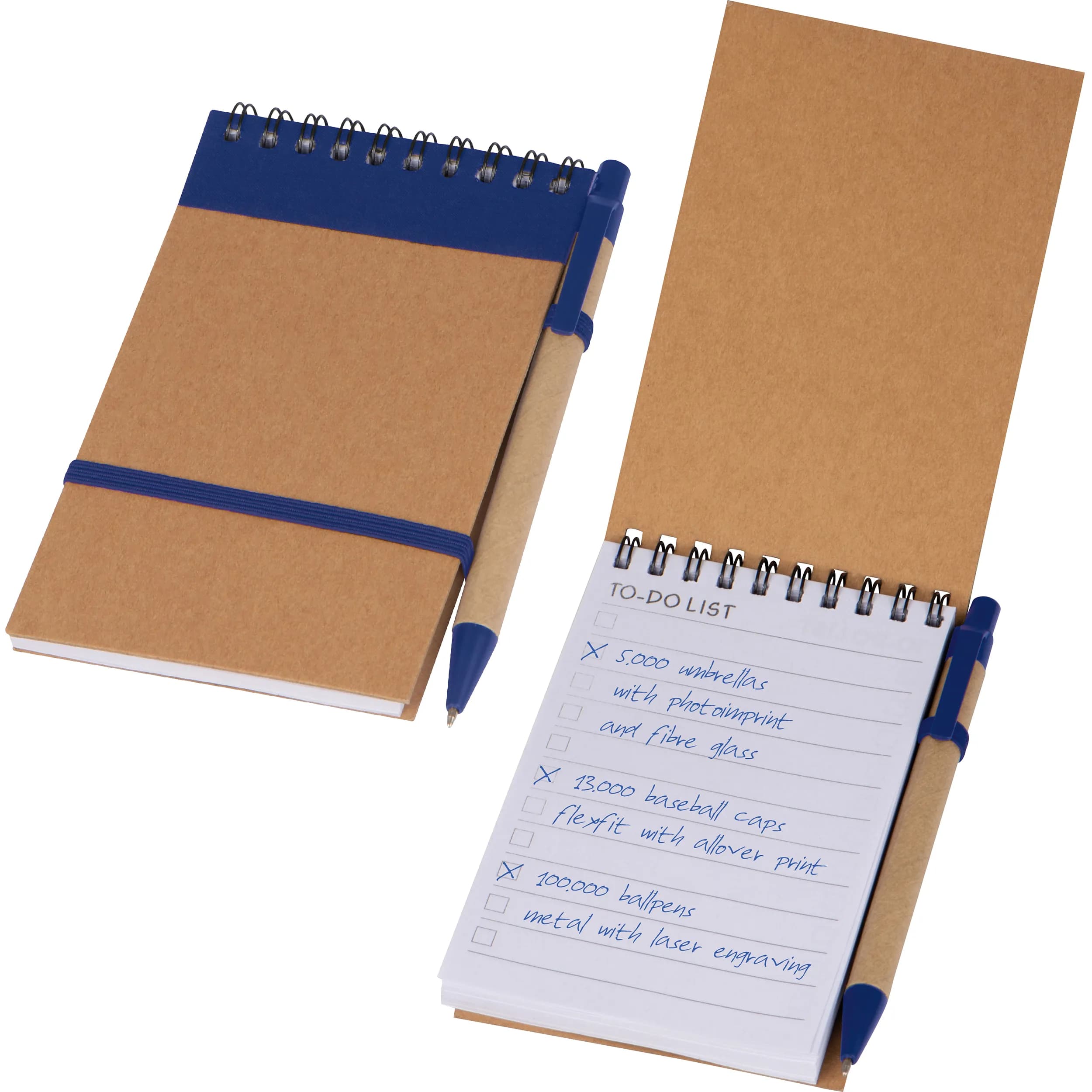 Ringbuch mit Kugelschreiber und To do Liste EUGENIO - blau