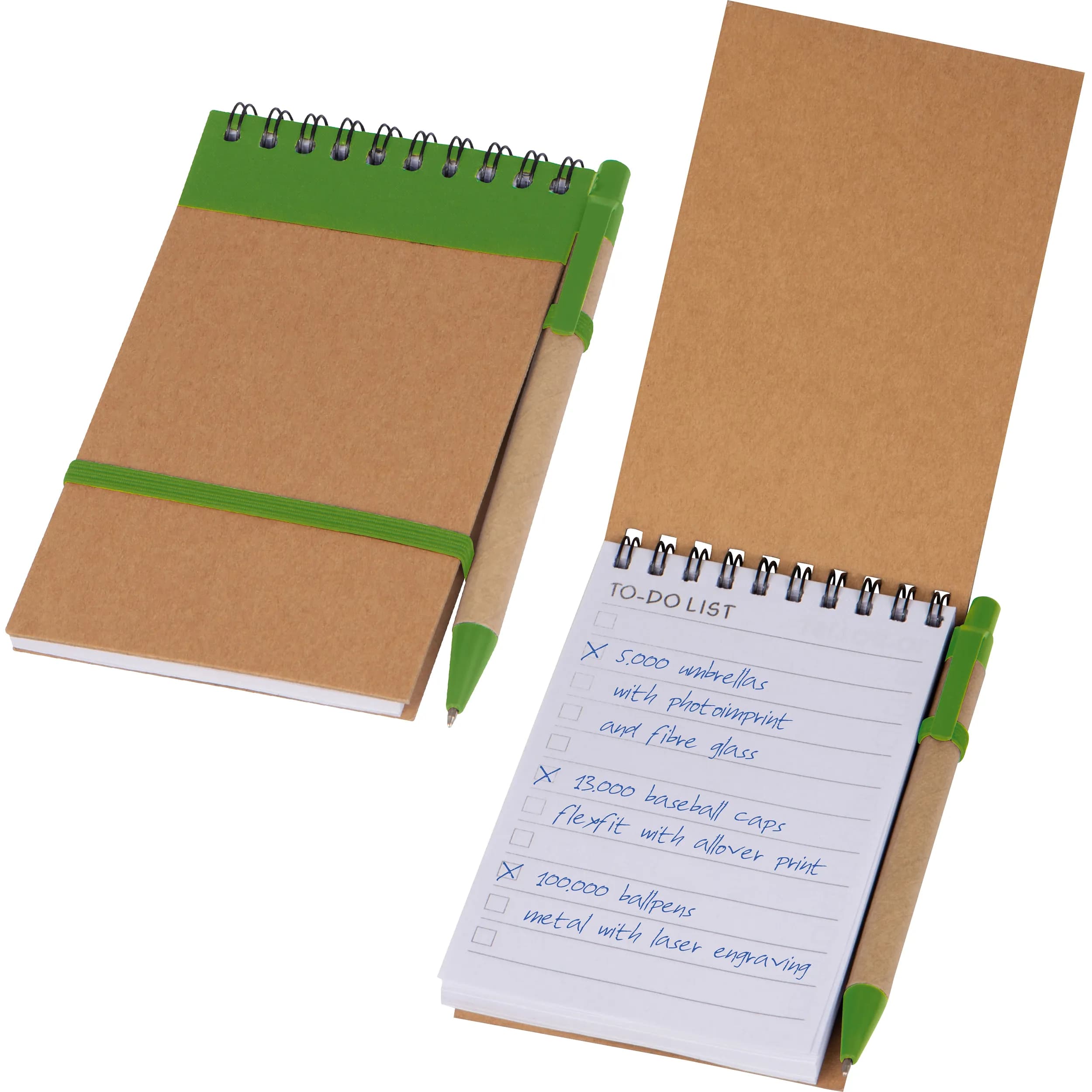 Ringbuch mit Kugelschreiber und To do Liste EUGENIO - grün