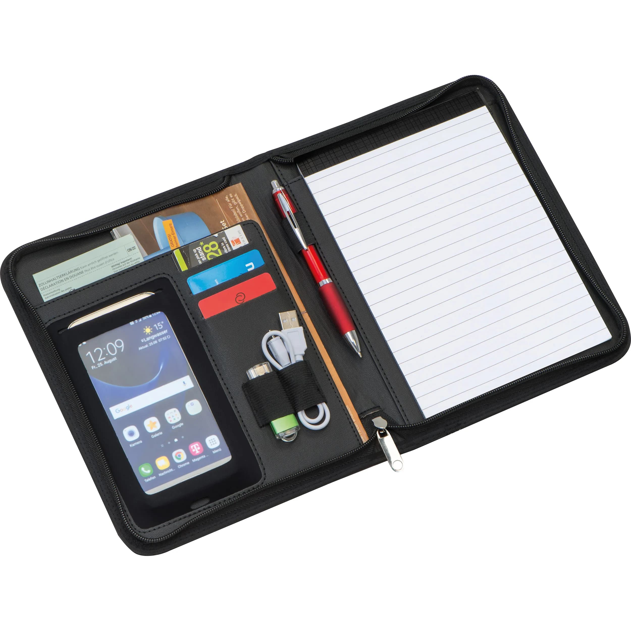 A5 Schreibmappe aus Kunstleder LOGAN - schwarz