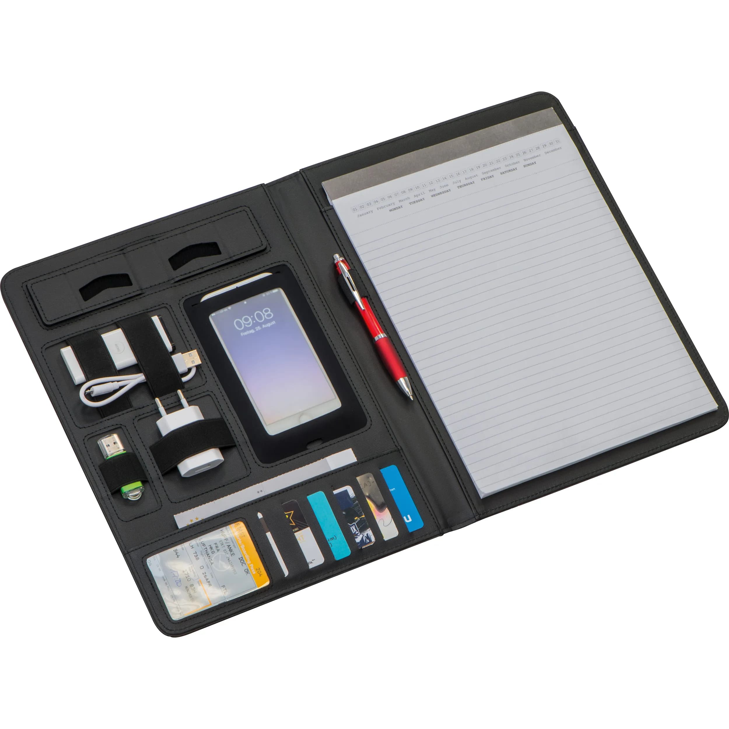 A4 Schreibmappe aus Kunstleder GABRIELE - schwarz