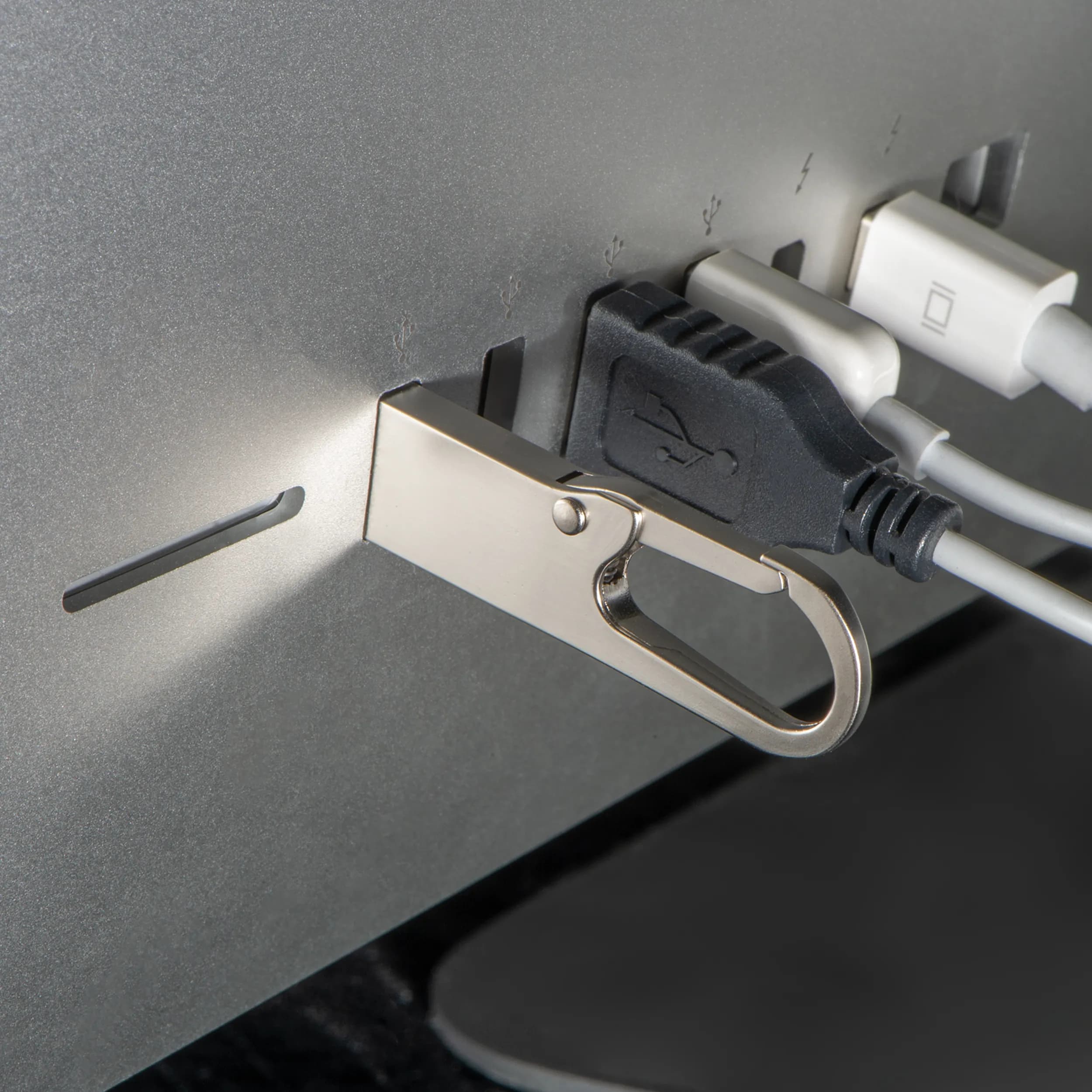 USB-Stick Metall mit Karabinerhaken 8GB DONALD - grau