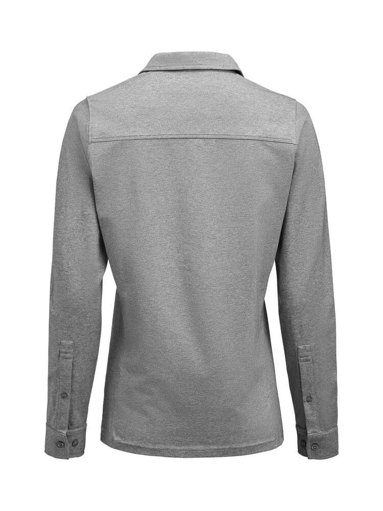 American Supreme Polo L/S Damen - Grau Meliert