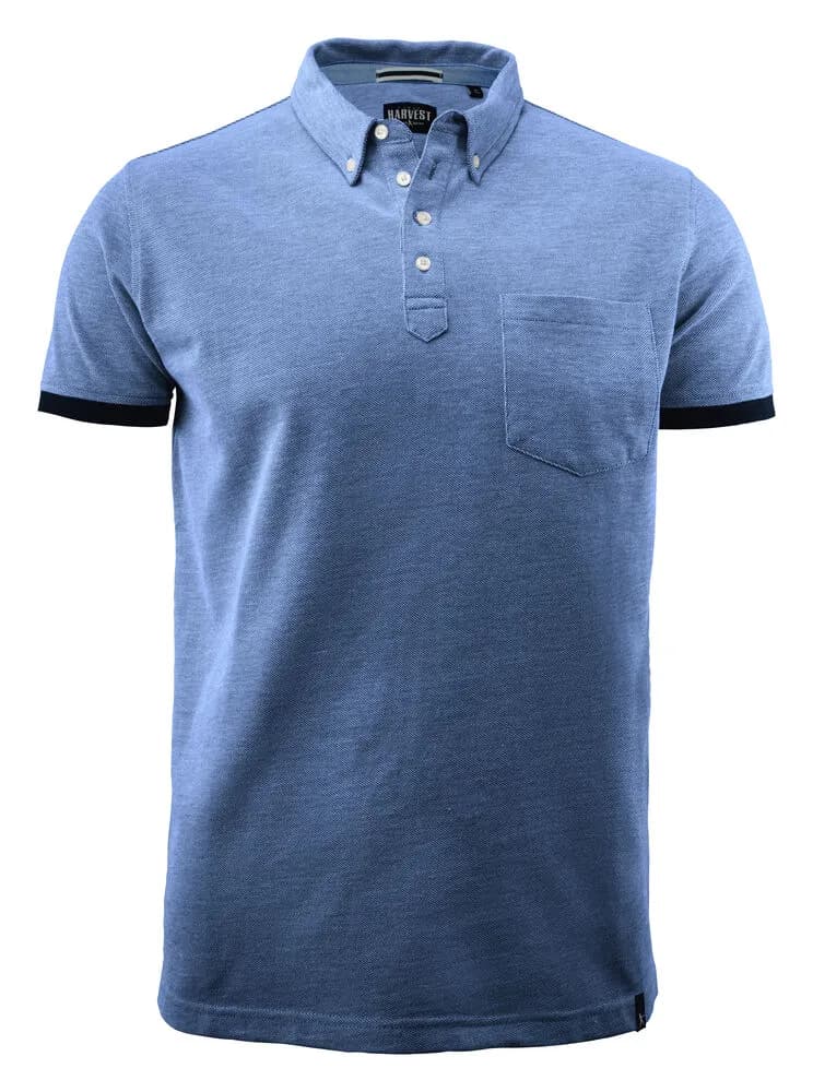Larkford Polo Pique Herren - Hellblau Meliert