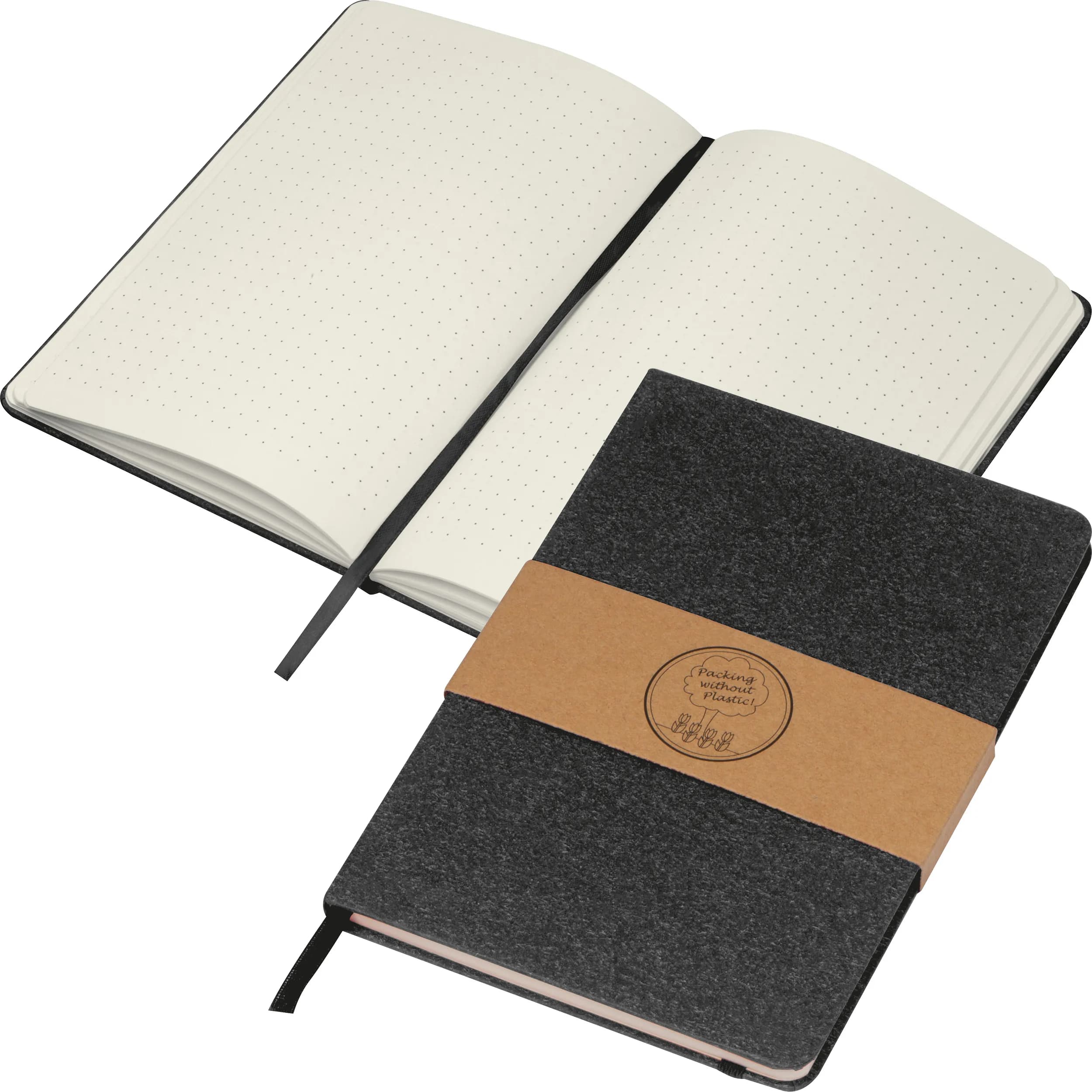 A5 Notizbuch mit gepunkteten Seiten AGNESE - schwarz