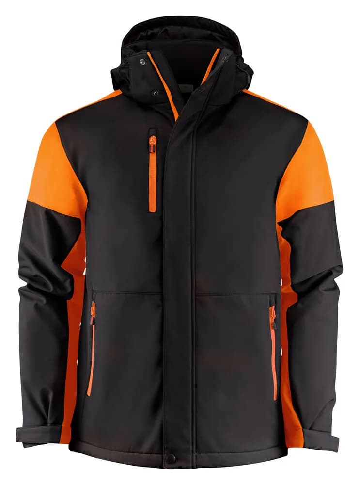 Prime Padded Softshell Jacke Herren - Schwarz/Orange