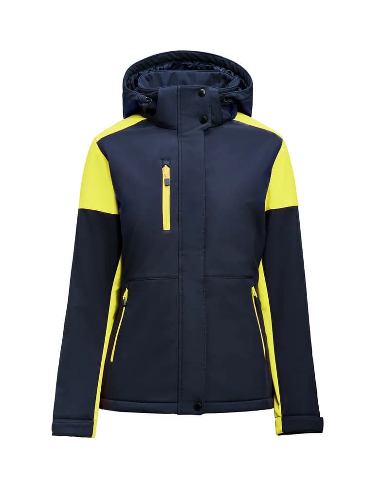 Prime Padded Softshell Jacke Damen - Marine/Neongelb