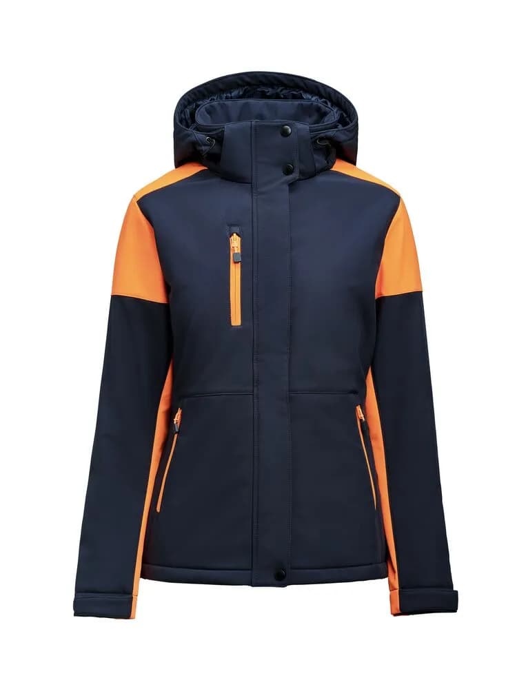 Prime Padded Softshell Jacke Damen - Marine/Neonorange