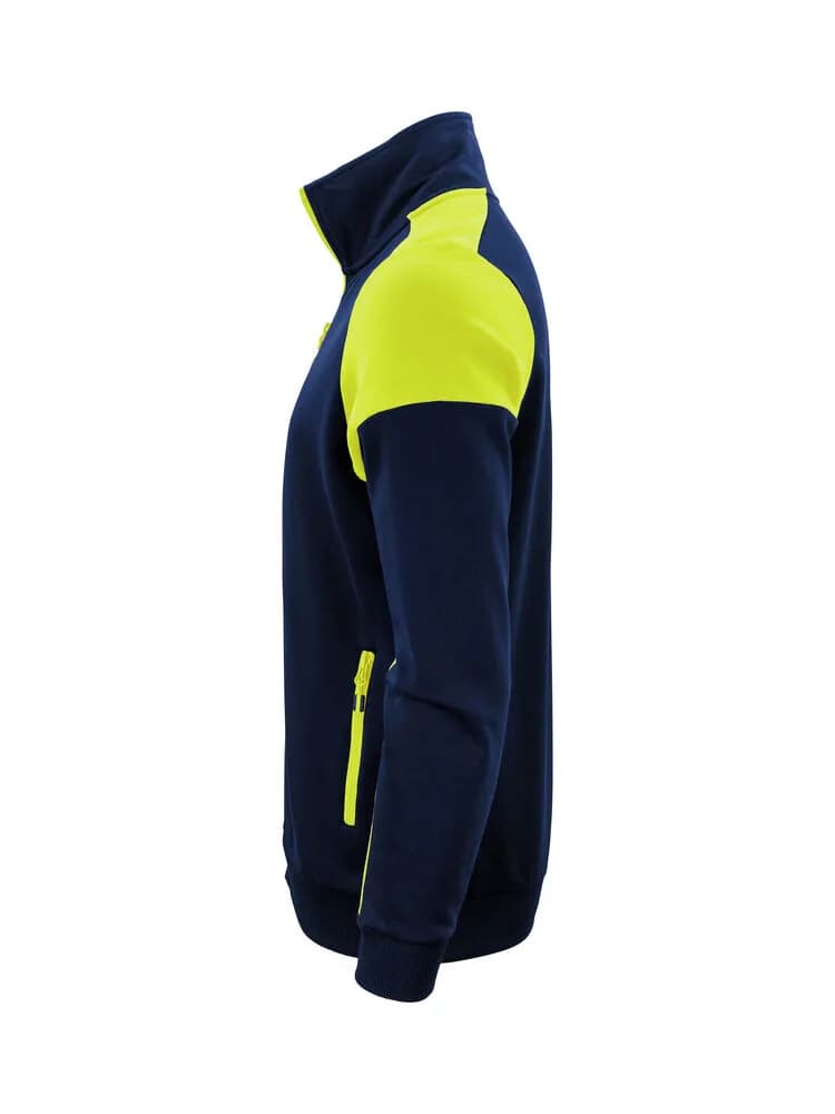 Prime Sweater Full Zip Herren - Marine/Neongelb