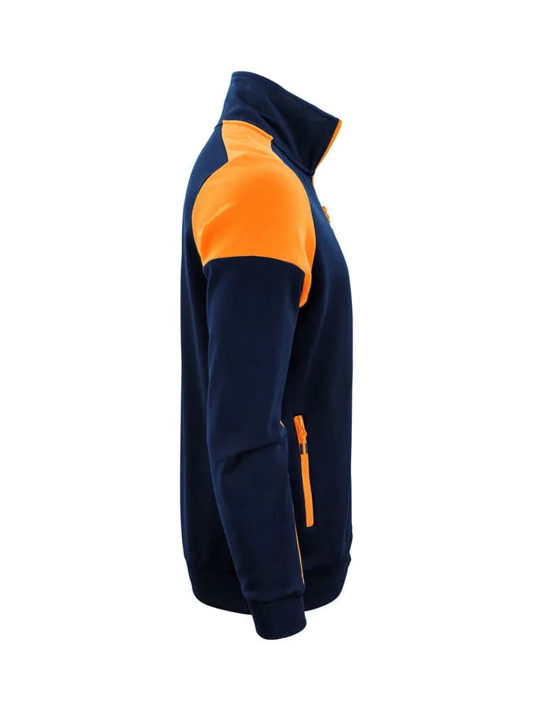 Prime Sweater Full Zip Herren - Marine/Neonorange