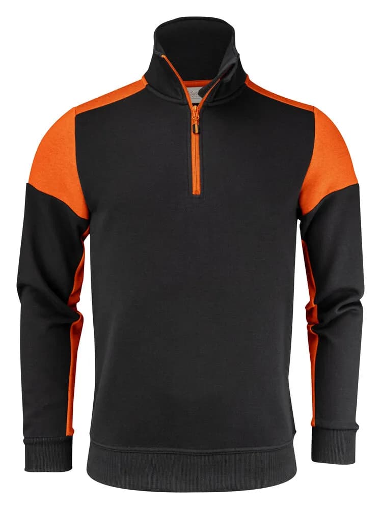 Prime  Halfzip Sweater Unisex - Schwarz/Orange