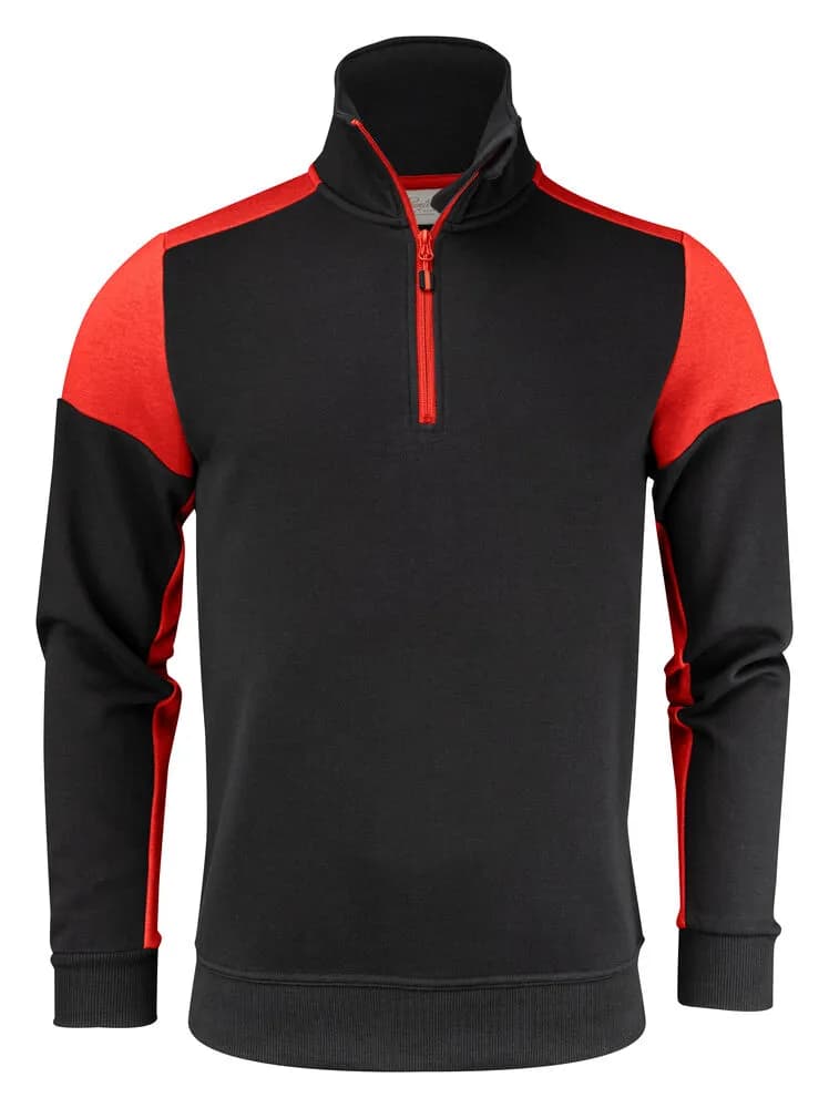 Prime  Halfzip Sweater Unisex - Schwarz/Rot