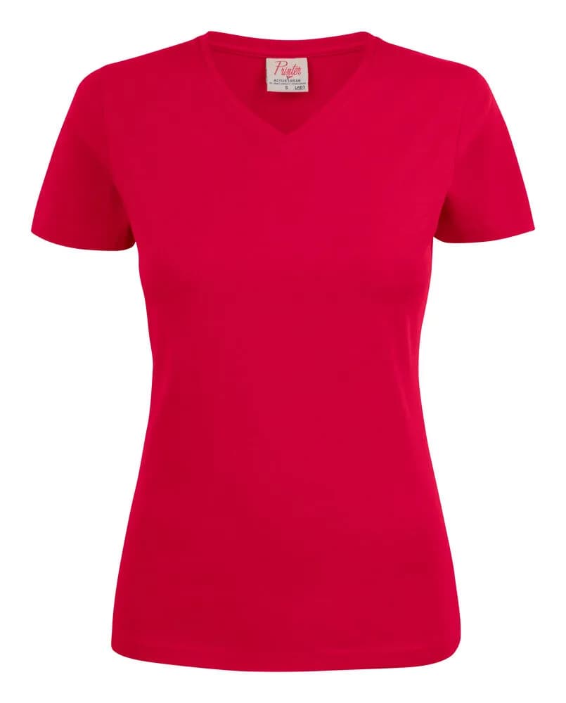 Heavy V-neck  T-Shirt Damen - Rot