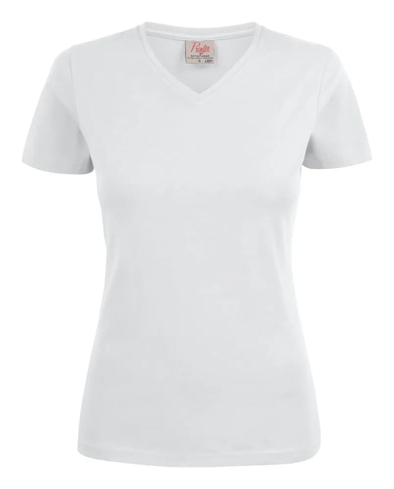 Heavy V-neck  T-Shirt Damen - Weiß