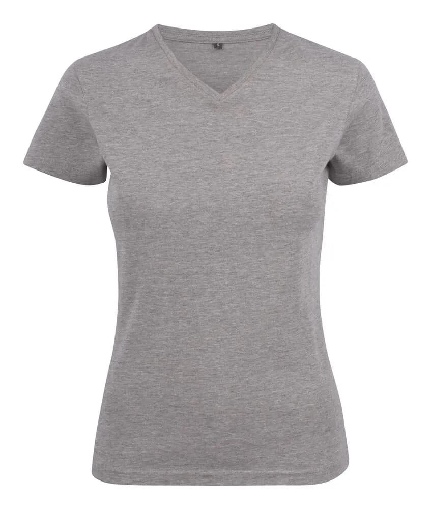 Heavy V-neck  T-Shirt Damen - Grau Meliert