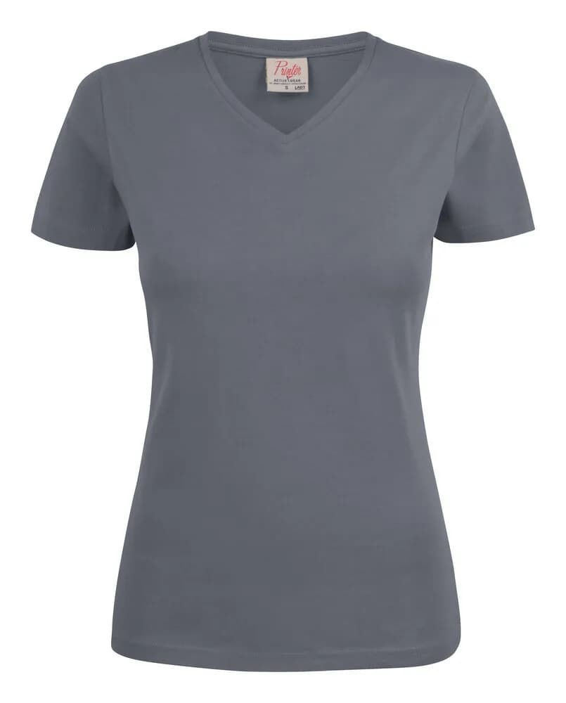 Heavy V-neck  T-Shirt Damen - Grau