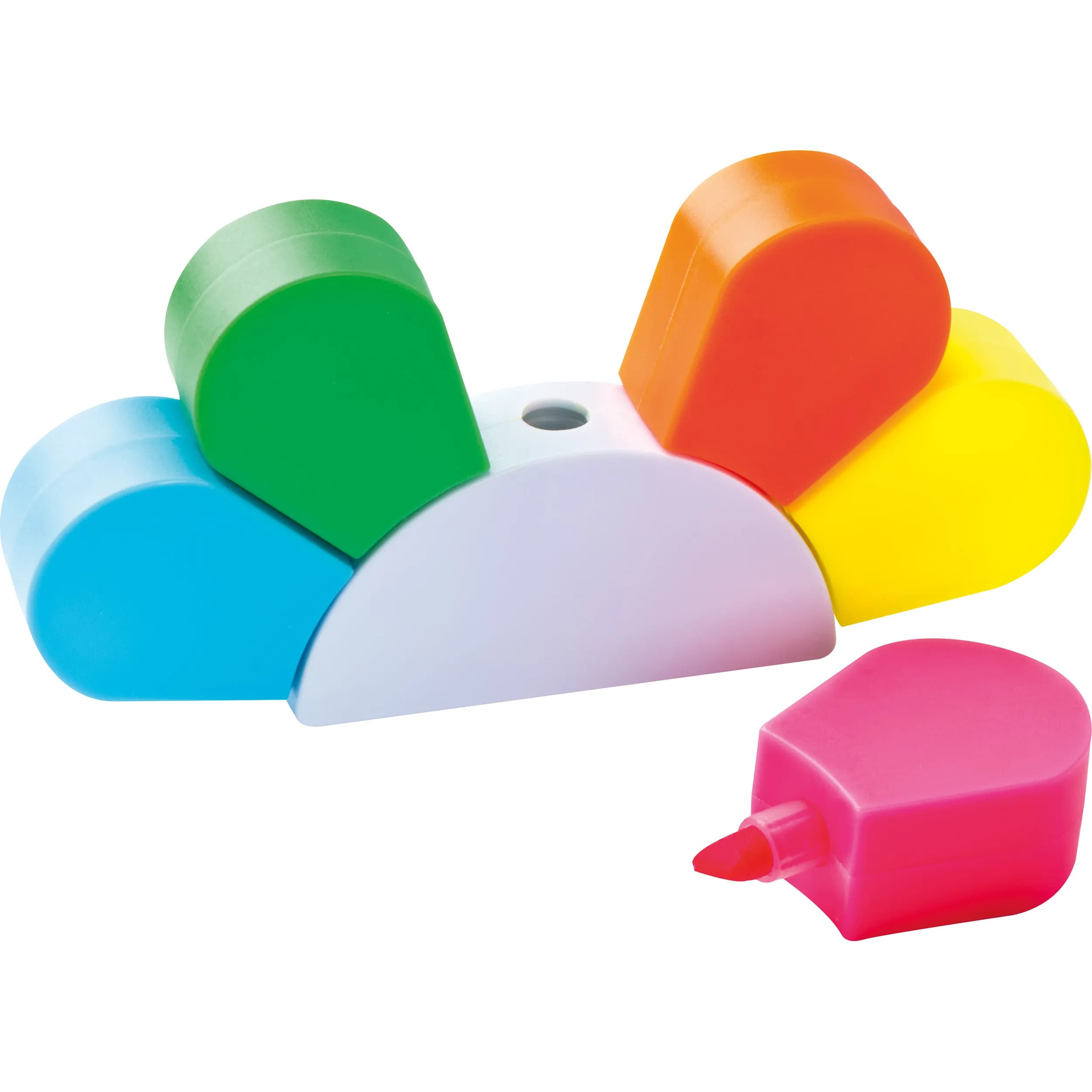 Textmarkerblume mit 5 farbigen Textmarkern LILLIAN - weiss