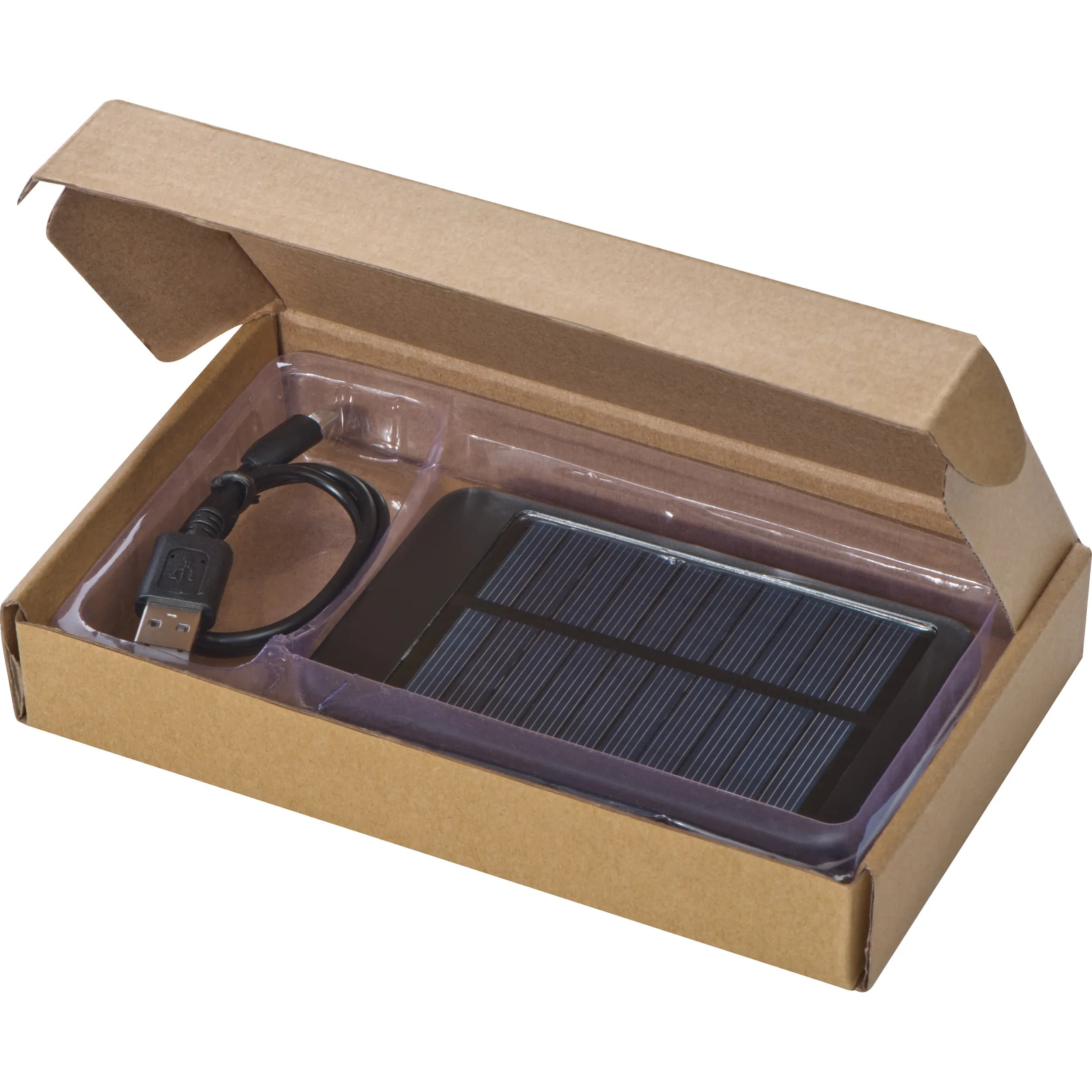 Solar Powerbank aus Metall mit 4.000 mAh LEONARD - schwarz